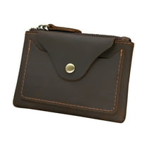 Hovmgk Kids Leather Coin Purse, Zipper Coin Bag, Horse Brown Small Pouch, PU Material Exquisite Stitching, Kids Daily Supplies, Coin & Small Change Storage for Boys, Girls