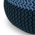 thumbnail image 4 of Nikki Boho Round Hand Knit Pouf in Blue, Navy Blue Cotton-Color:Blue/Navy Blue, 4 of 6