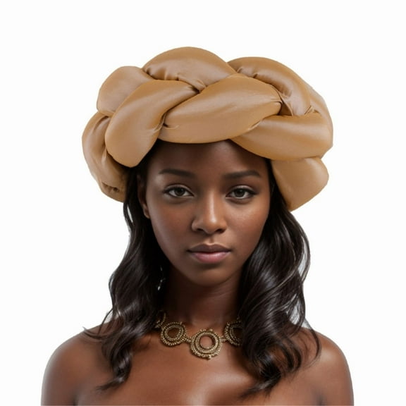 African Exaggerated Headband Chunky Braided Headband Turban Cap Fashion Party Hairstyle Accessory for Women All Ages