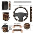 thumbnail image 5 of Uorisanigo Aztec Baby Highland Cow Car Seat Cover Full Set Set of 15,with Steering Wheel Covers Seat Belt Pads Drink Coasters Trash Bin Air Vent Organizer Bag Rearview Mirror Cover Keychain Keyrings, 5 of 7