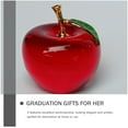 thumbnail image 2 of Crystal Glass Apples Decorations Artificial Fruit Gifts Sculpture Statue for Home Ornament Desktop Red, 2 of 6
