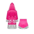 thumbnail image 2 of Haitryli Kids Boys Girls 2pcs Boxing Uniform Robe Shorts Kickboxing Muay Thai Combat Martial Arts Tracksuit Hot Pink Silver 6, 2 of 7