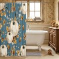 thumbnail image 3 of Erosebridal Pumpkin Leaves Shower Curtain 72Wx72L,Fall Harvest Bathroom Curtain,Teal, 3 of 6