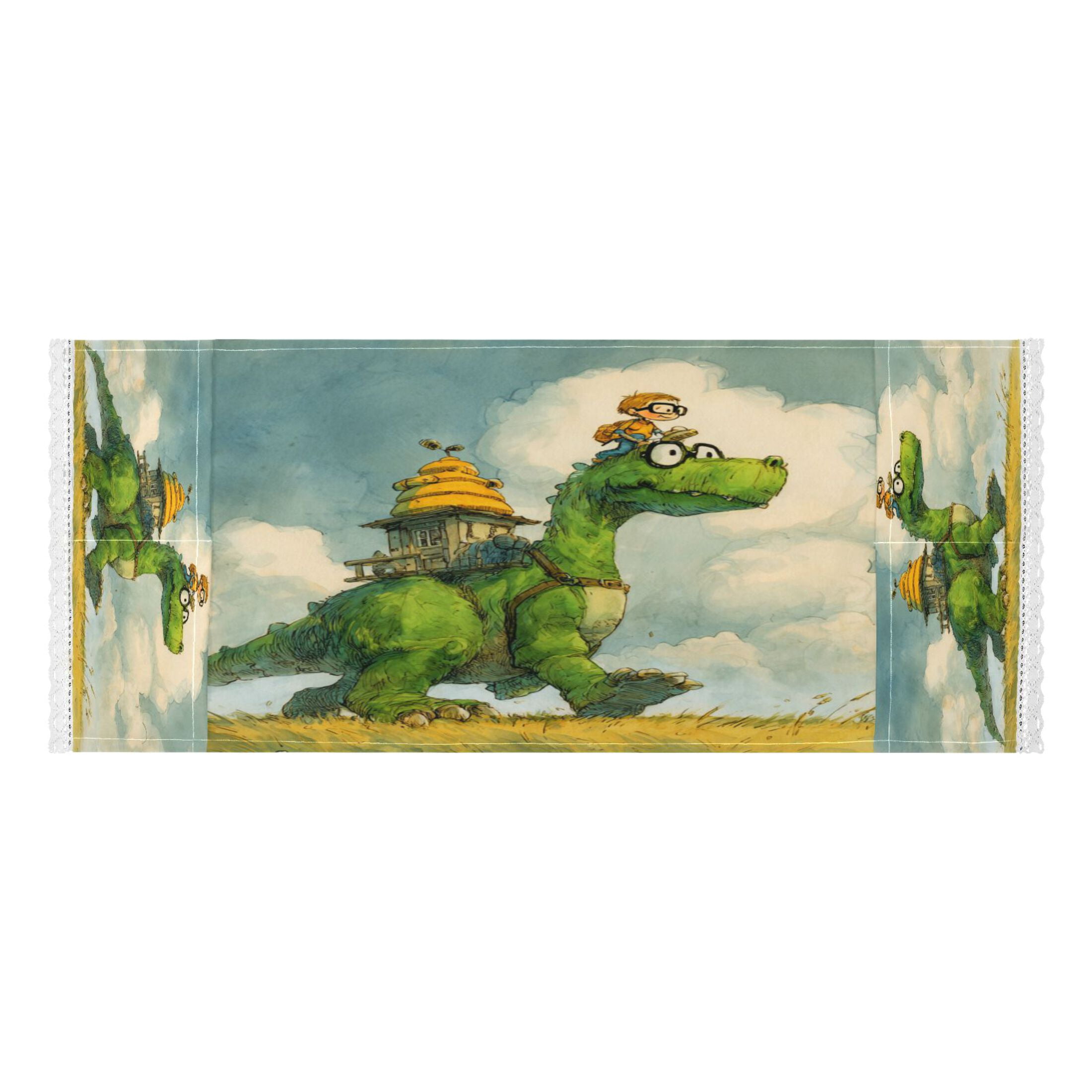 Wobogo Dinosaur Cabin Washing Machine Cover Dustproof Washer Dryer Cover Waterproof Laundry Room Decorative Protector