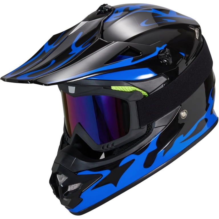 amazon blue ladies motorcycle helmets ILM for Adult Men Women Full Face DOT ECE Powersports Dual Visor Street Racing Helmet with Pinlock Cascos para Motos Model MF509 (Cyborg Blue, M) : Automotive The Raider RX1 MX Full Cute Cartoon Children Helmet,Kids Bike
