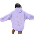 thumbnail image 2 of Htigea Womens Oversized Sweatshirts Fleece Hoodies Cute Graphic Pullover Tops Casual Loose Fit Long Sleeve Shirts with Pockets Purple M, 2 of 5