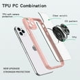 thumbnail image 4 of Allytech for Apple iPhone 11 Pro Max Case, 360° Rotatable Ring Holder Kickstand Magnetic Shockproof TPU Frame Transparent Acrylic Back Phone Shell Cover for iPhone 11 Pro Max 6.5 inch 2019, Pink, 4 of 6