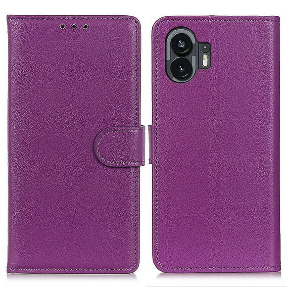 For Nothing Phone (2) Litchi Texture Wallet PU Leather Case Anti-scratch Stand Phone Cover