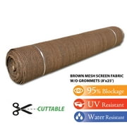 Fence4ever 8ft x 25ft Brown Sunscreen Shade Fabric Cover Roll 95% UV Block