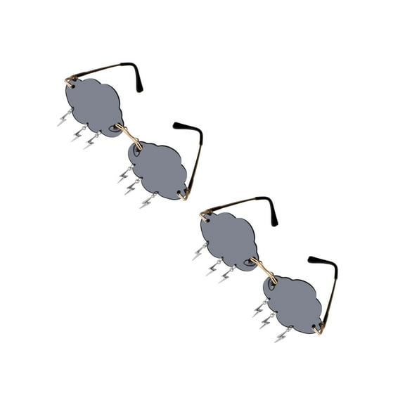 Hemoton 2 Pairs  of Cloud Sunglasses Irregular Sunglasses Rimless Fashion Glasses Party Eyewear