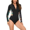 thumbnail image 2 of Womens Rashguard Swimsuit Zip Front Long Sleeve One Piece Bathing Suit for Ladies Summer Sun Protection Swim Suit UPF 50+, 2 of 6
