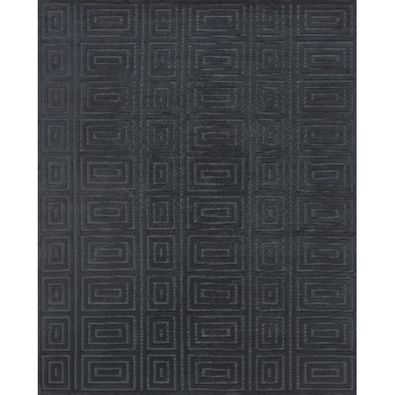 Feizy Channels Modern Geometric, Gray/Black, 2' x 3' Accent Rug Stain Resistant Water Resistant Fade Resistant Global Design Carpet for Living Dining Bed Room