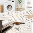 thumbnail image 5 of 8'x10' Area Rug for Living Room,Machine Washable Moroccan Farmhouse Rug,Soft Faux Wool Low-Pile Carpet for Bedroom,Colorful, 5 of 5
