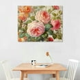thumbnail image 2 of JEUXUS Vintage Roses on Driftwood Canvas Wall Art Print, Rose Artwork, 2 of 4