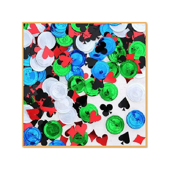 Beistle Pack of 6 Multicolor Poker Party Confetti Bags 0.5 oz.