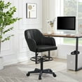 thumbnail image 2 of VECELO Office Desk Chair with Armrest and Wheels, Modern PU Leather Height Adjustable Task Chairs, 360° Rolling Swivel Computer Chair, Black, 2 of 10