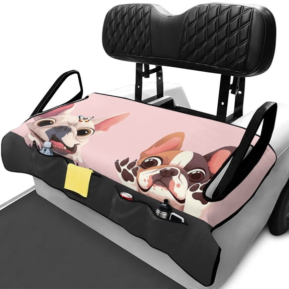 chaqlin Bulldog Pattern Golf Cart Seat Cover Breathable, for Club Car Seat, Golf Cart Seat Covers, Compatible with Club Cars Yamaha