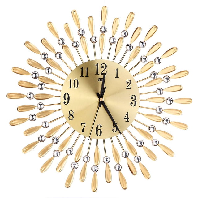 Reloj de metal con diamantes de imitación redondo en forma de sol, tienda de Ministerio del Interior, reloj colgante de cristal decorativo seitruly JJ15764-02