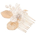 thumbnail image 4 of Miangastore Hair Side Comb Bride Headpiece Flower And Leaf Pattern Decorative Hair Comb Clip, 4 of 9