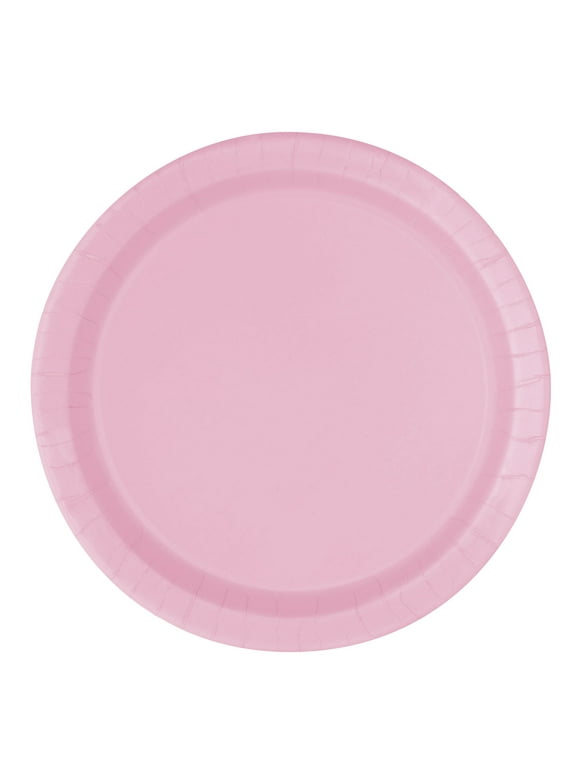 Way to Celebrate! Light Pink Paper Dinner Plates, 9in, 20ct