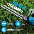 thumbnail image 5 of 22" Cordless Hedge Trimmer with 180° Rotatable Head, 21V Electric Bush Trimmer with 2 x 2000mAh Batteries, 1000W 24000r/min Motor, 65Mn Steel Blade for Garden Yard, Blue, 5 of 11