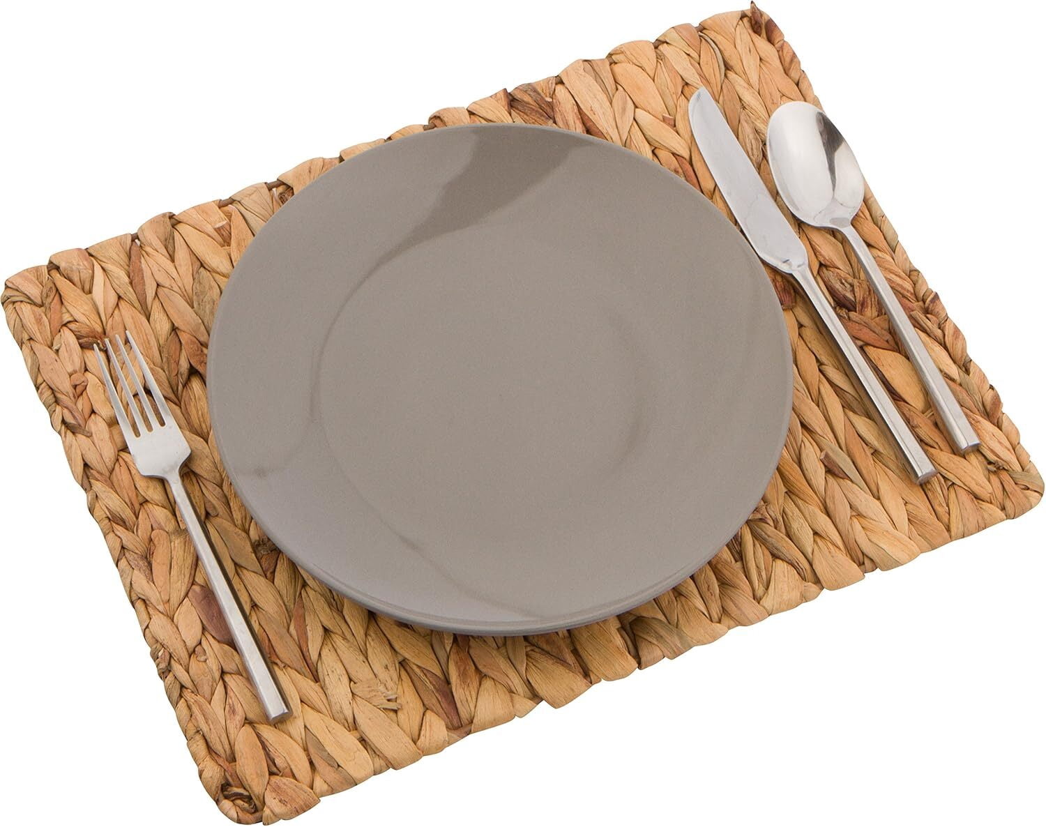LQQBOX Rectangular Woven Placemats Set of 4, Water Hyacinth Place Mats, Table Placemats Set of 4, Kitchen and Dining Table Decor, Christmas Placemats, Thanksgiving Placemats, 16.75 x 11.81inch