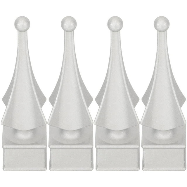 CRAFTHROU 4 Pcs Embouts de Clôture Courbés en Acier Galvanisé Argent pour Jardin Extérieur