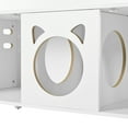 thumbnail image 4 of Cream White Cat Litter Box Cabinet - 47.2" Furniture-Style Enclosure with Scratching Post Door & Storage, Modern Hidden Litter Box for Cats, 4 of 6