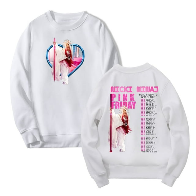 Nicki Minaj Pink Friday 2 World Tour Merch Chandail à Col Rond à Manches Longues Mode Urbaine Hommes Femmes