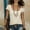 Apricot, variant on Women's Mock Two-Piece V-Neck Short Sleeve T-Shirt – Layered Ruffle Neckline Solid Color Slim Fit Summer Blouse Navy,XXXL