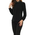 thumbnail image 4 of Allegra K Women's Sequin Mock Neck Pleated Long Sleeve Work Blouse Top, 4 of 5
