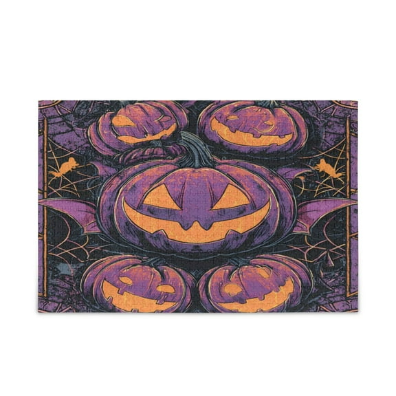 WOBOGO Wicked Pumpkin Puzzle Challenge 500 Piece Jigsaw Suitable for Game Night Finished Size 20.5 x 14.9in