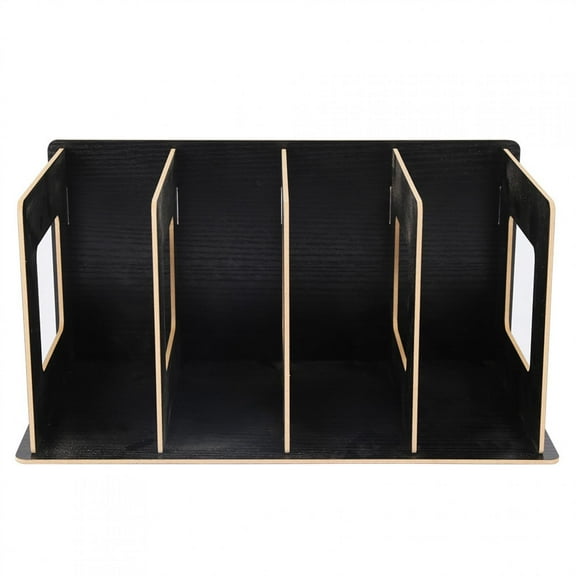 Desktop Bookshelf DIY Wooden Desktop Bookshelf Rack Books Storage Magazine Holder for Adult Students [Black]