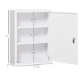 thumbnail image 2 of Lockable Medicine Cabinet, 3 Tier Steel Medical Wall Box with 2 Keys and Shelves for Bathroom, 2 of 10