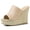 Beige, variant on Women's Shoes Wedge Heel Open Toe Espadrille Platform Mules Coffee 6