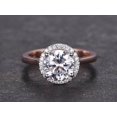 thumbnail image 4 of 1.25 Ct Halo Round cut Moissanite & Moissanite Ring with 18k Gold Plating, 4 of 6
