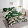 thumbnail image 3 of Feelyou Est Football Sleep Twin Bedding Sets 7-Piece for Teens, Modern Soccer Gaming Bedding Comforter Set, Green Plaid Buffalo Reversible Sheet Sets, Super Cozy Room Decor, 3 of 8