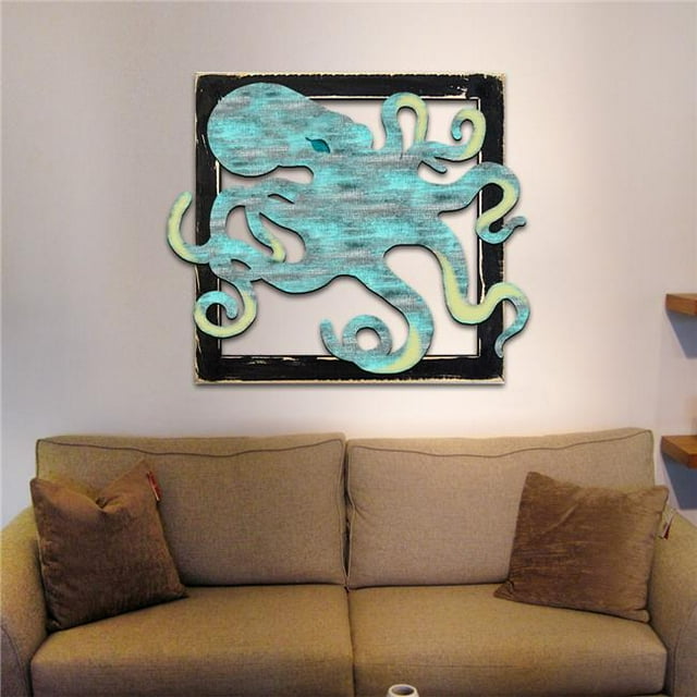 Designocracy G98512S-18 Octopus in Frame Wooden Art
