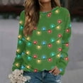 thumbnail image 2 of Women's Christmas Sweater, Festive Red and White Pattern, Long Sleeve, Comfortable and Cozy for Holiday Season, 2 of 5