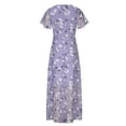 thumbnail image 6 of Awdenio Women's Club & Night Out Dresses, Stylish Fashion Casual Printed Slim Women Casual Short Sleeve V-Neck Knee-High Dress, 6 of 6