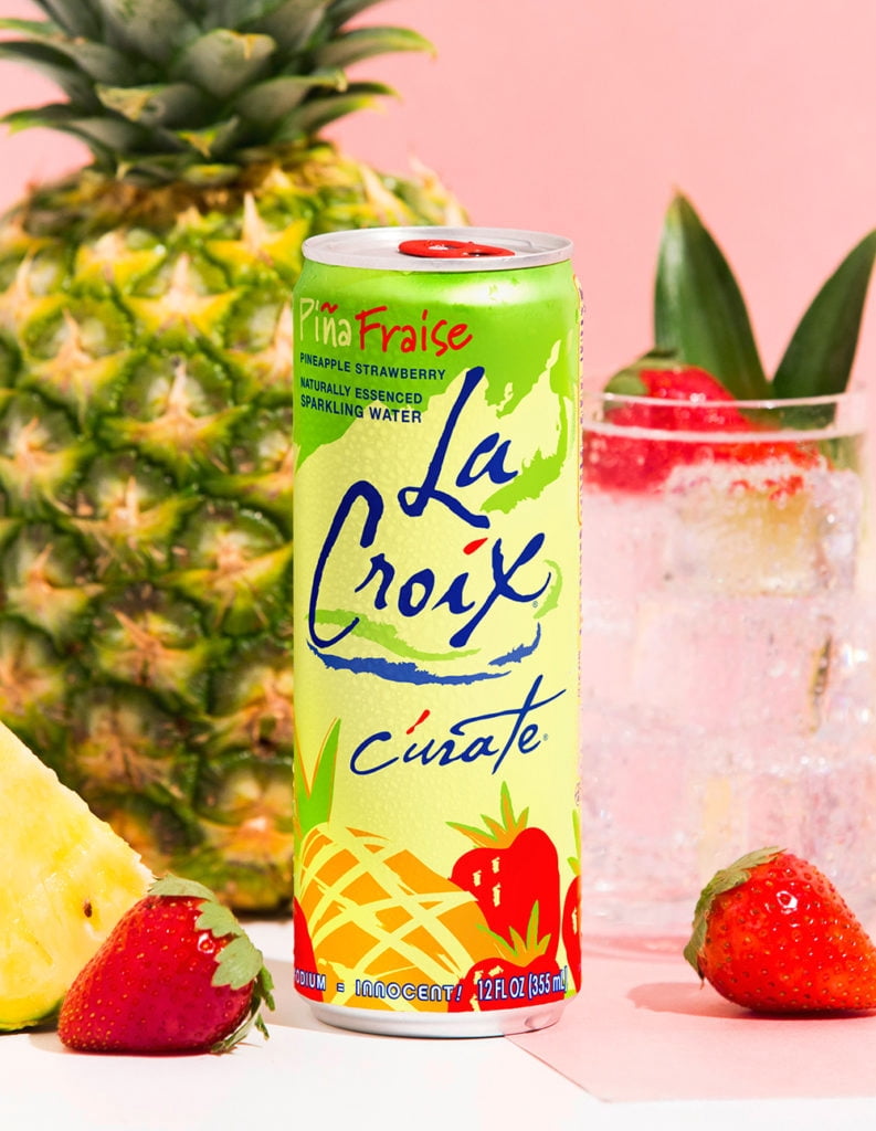 LaCroix Sparkling Water Curate, Pina Fraise (Pineapple Strawberry)- 3/8 packs12 oz