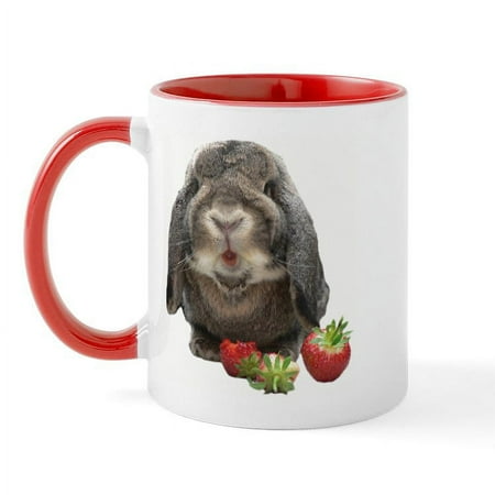 

CafePress - Bunny And Strawberries Mug - 11 oz Ceramic Mug - Novelty Coffee Tea Cup