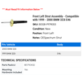 thumbnail image 2 of Front Left Strut Assembly - Compatible with 1999 - 2000 BMW 323i E46, 2 of 2