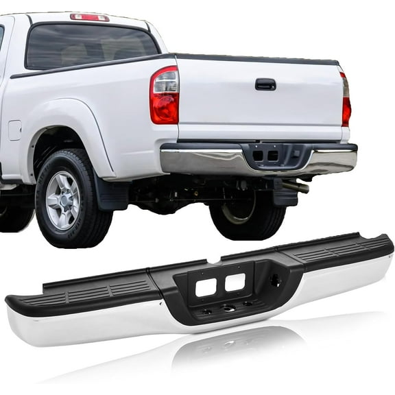Sunthon Rear Bumper Assembly Compatible with 2000 2001 2002 2003 2004 2005 2006 Toyota Tundra, Chrome Back Bumper Replacement for TO1103107