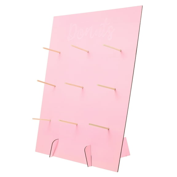 Tersarium Wooden Doughnut Stand Wooden Donut Display Stand Holder for Baby Shower