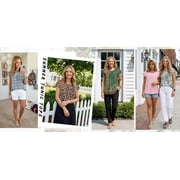 Fantaslook Womens Blouses Dressy Casual Pleated Tunic Tops Floral Ruffle Sleeve Summer Shirts