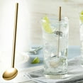 thumbnail image 1 of Cqxid Tableware Under $5 Stainless Steel Stirring Spoon Straws 2-In-1 Coffee Cereal Smoothies Milkshakes Soups Spoon Straws Stainless Steel Drinking Spoon Straws Reusable Metal Cocktail, 1 of 2