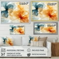 thumbnail image 4 of Designart "Echoes Ink Collages Orange and Blue Fusion" Oversized Abstract Framed Wall Art - Transitional Orange Abstract Collages Entryway Framed Wall Art Print, 4 of 6