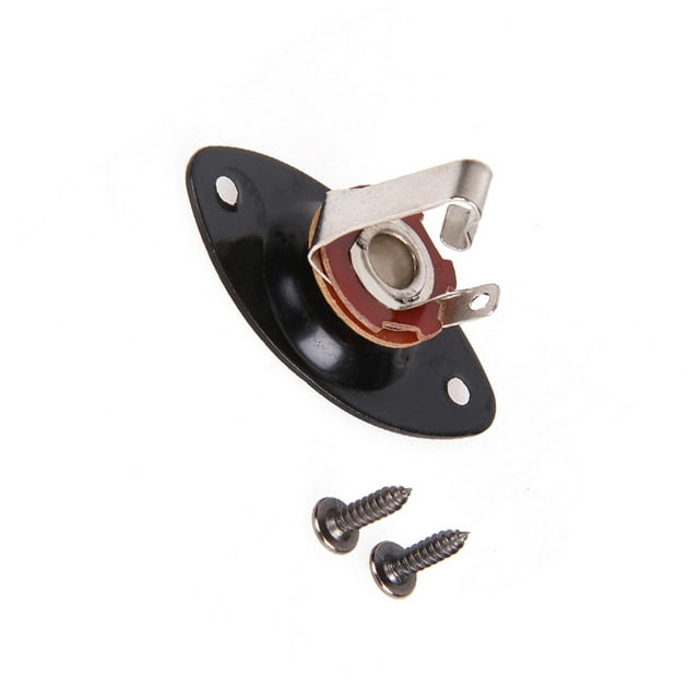 Seitruly Toma de placa de salida de conector de entrada de guitarra ovalada de 1/4 pulgadas para guitarra eléctrica Mono y bajo con 2 tornillos de Cables de audio/vídeo
