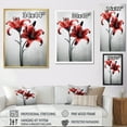 thumbnail image 4 of Designart "Lily Petals In Red And Grey" Lilies Floater Framed Canvas Art Print, 4 of 5